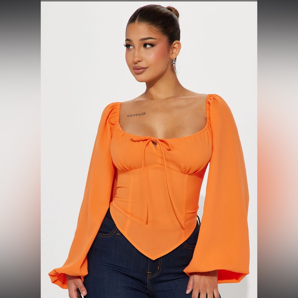 Fashion Nova Orange Blouse